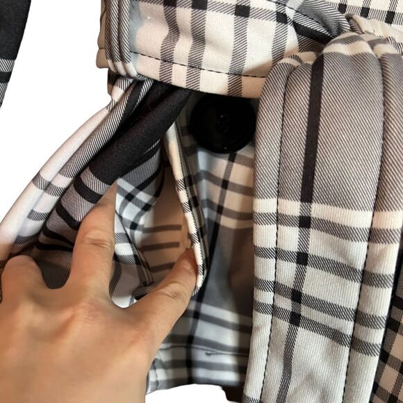 Miss Ashley black & pattern coat with belt - Picture 12 of 13